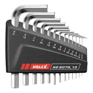 HOLEX Set di chiavi maschio esagonali piegate nichelate, 13pz.