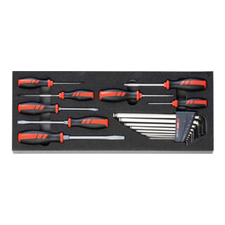 HOLEX Set di chiavi maschio piegate esagonali/Giravite, 17pz.