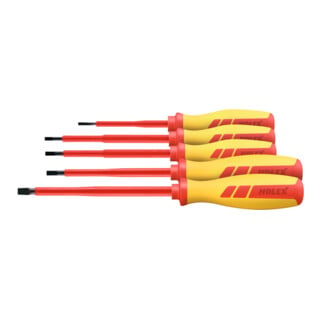 HOLEX Set di Giravite per elettricisti per viti con intaglio interamente isolati, 5pz.