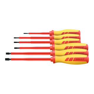 HOLEX Set di Giravite per elettricisti per viti con intaglio interamente isolati, 6pz.