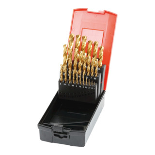 HOLEX Set di punte elicoidali in HSS n. art. 114360 in cassetta, TiN, Modello: 1-13