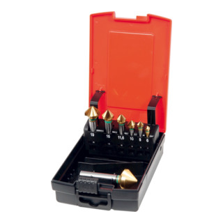 HOLEX Set di svasatori conici n. art. 150180 in cassetta 90°, TiN, 7pz.