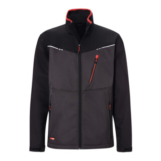 HOLEX Softshell-jack, donkergrijs / zwart / rood, Uniseks-maat: 3XL