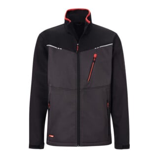 Holex Softshell Jacke, dunkelgrau / schwarz / rot, Unisex-Größe: 3XL