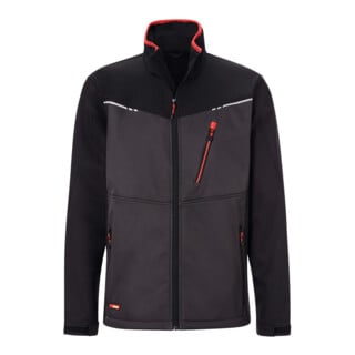 Holex Softshell Jacke, dunkelgrau / schwarz / rot, Unisex-Größe: L
