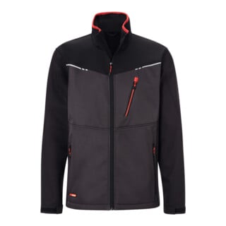 Holex Softshell Jacke, dunkelgrau / schwarz / rot, Unisex-Größe: M