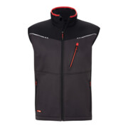 HOLEX Softshell-vest, donkergrijs / zwart / rood, Uniseks-maat: XL