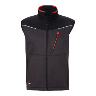 Holex Softshell Weste, dunkelgrau / schwarz / rot, Unisex-Größe: XL