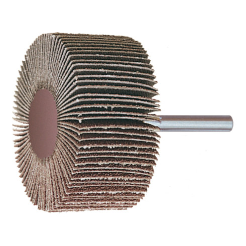 HOLEX Spazzole lamellari in tela abrasiva con gambo (A), grana 120, Testa Ø30 x l=10mm