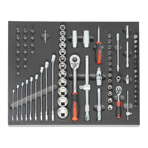 Holex Steckschlüssel-Sortiment 1/4 und 1/2 Zoll, Anzahl der Werkzeuge: 82