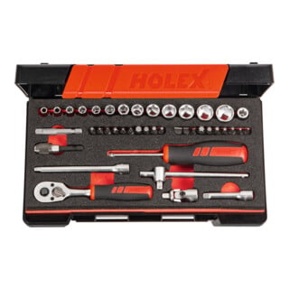 Holex Steckschlüssel-Sortiment 1/4 Zoll-Vierkant 42-teilig, Typ: 6