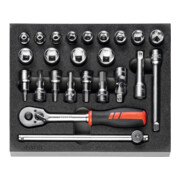 Holex Steckschlüssel-Sortiment 3/8 Zoll, Anzahl der Werkzeuge: 24