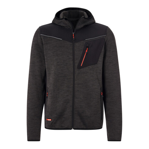 Holex Strickjacke, dunkelgrau / schwarz / rot, Unisex-Größe: XL