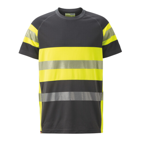 HOLEX T-shirt alta visibilità, grigio/giallo, Tg. Unisex: 2XL