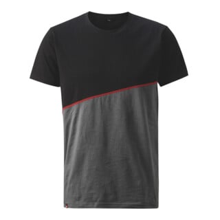 HOLEX T-Shirt, donkergrijs / zwart / rood, Uniseks-maat: 2XL