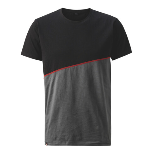 HOLEX T-Shirt, donkergrijs / zwart / rood, Uniseks-maat: 3XL