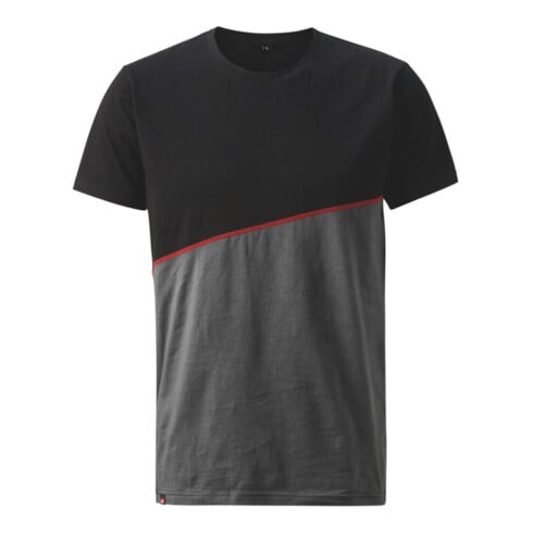 HOLEX T-Shirt, donkergrijs / zwart / rood, Uniseks-maat: 3XL