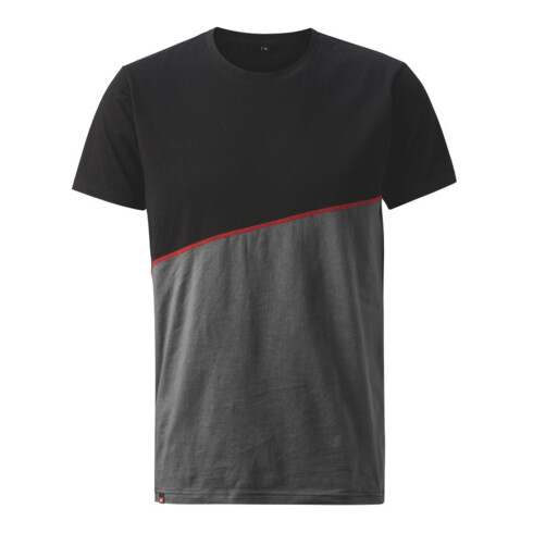 HOLEX T-Shirt, donkergrijs / zwart / rood, Uniseks-maat: S