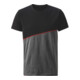HOLEX T-Shirt, grigio scuro/nero /rosso, Tg. Unisex: 3XL-1