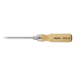 Holex Tournevis pour Phillips, avec manche en bois, Taille empreinte cruciforme: 2