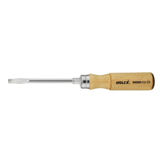 Holex Tournevis pour visà fente, avec manche en bois, Largeur embout (b): 5,5 mm