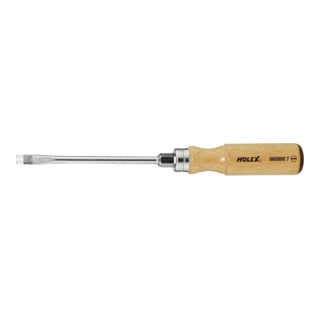 Holex Tournevis pour visà fente, avec manche en bois, Largeur embout (b): 7 mm