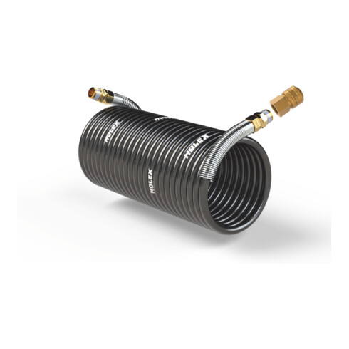 HOLEX Tuyau spiralé 1/4 pouce en nylon avec raccord, Longueur de tuyau utile: 5 m