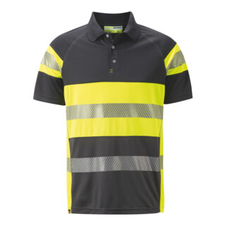 HOLEX Veiligheidspoloshirt, grijs / geel, Uniseks-maat: 2XL