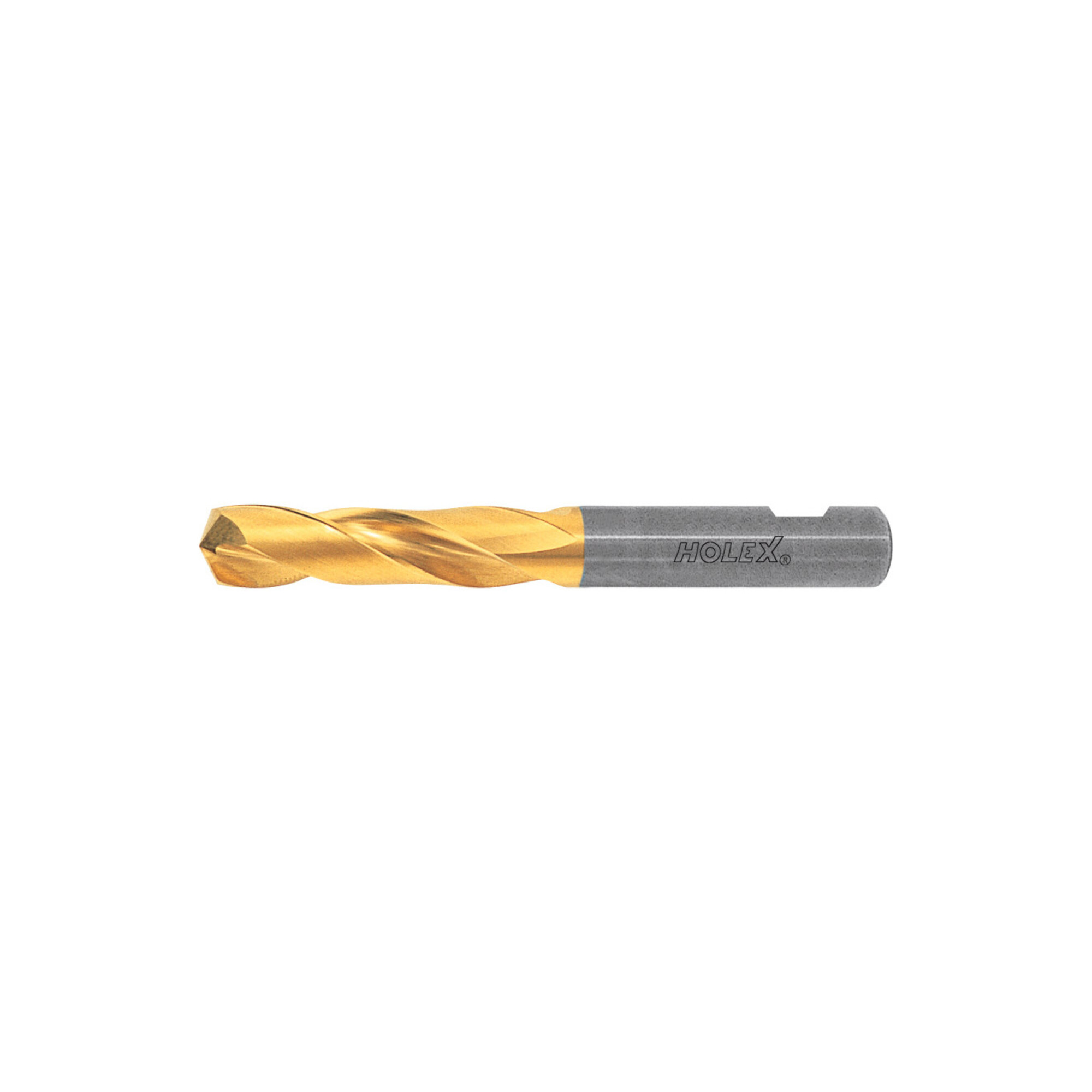 HOLEX VHM-Hochleistungsbohrer Weldon DIN 6535 HB, TiN,Ø DC h7: 5,2 mm, 122315 5,2
