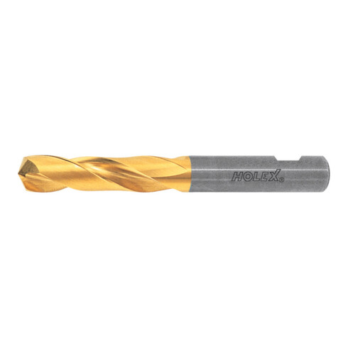 HOLEX VHM-Hochleistungsbohrer Weldon DIN 6535 HB, TiN,Ø DC h7: 6,4 mm, 122315 6,4