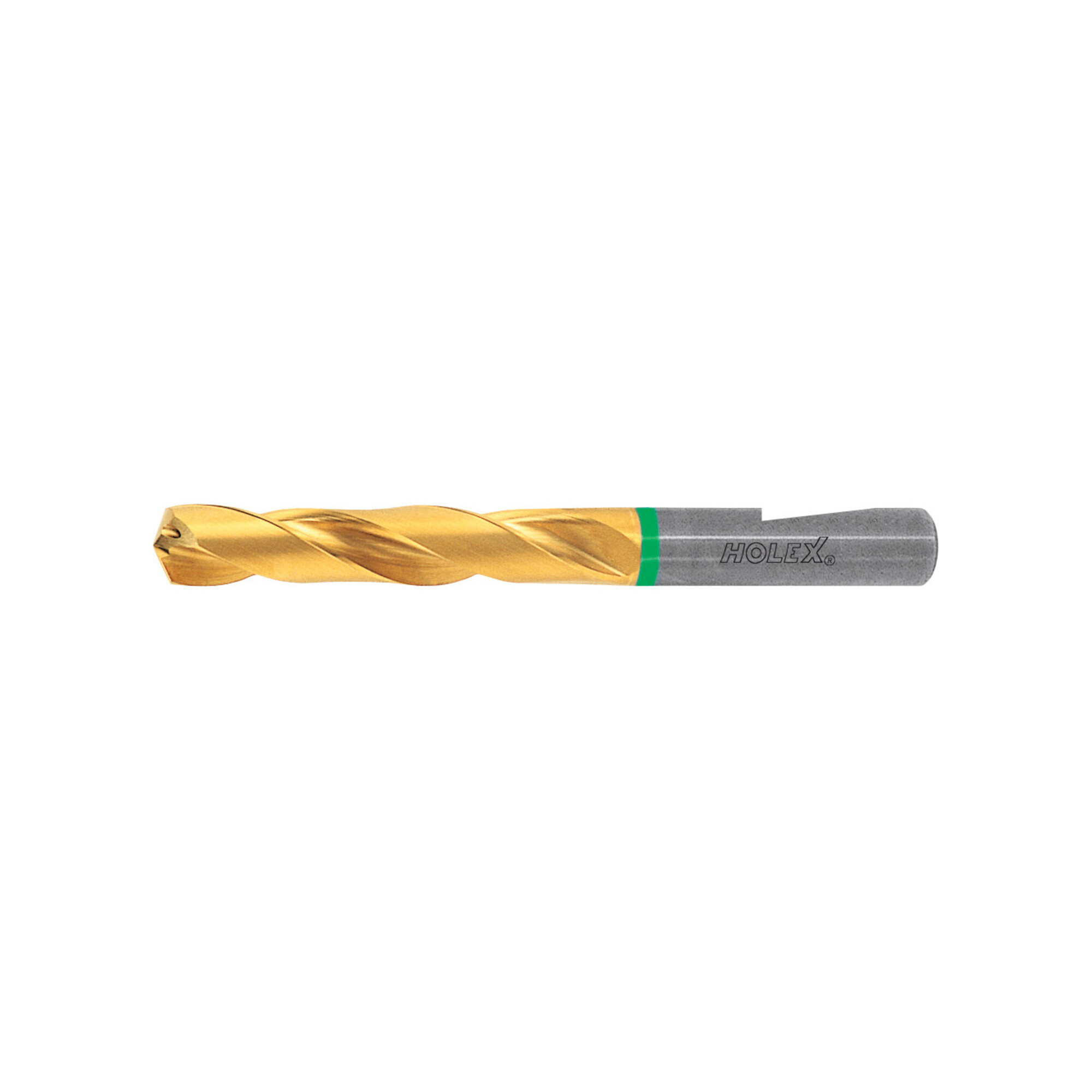 HOLEX VHM-Hochleistungsbohrer Whistle-Notch DIN 6535 HE, TiN,Ø DC h7: 12,2 mm, 122640 12,2
