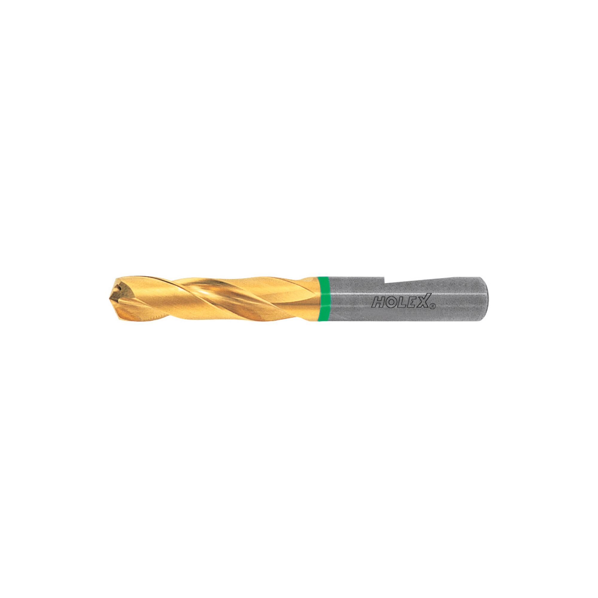 HOLEX VHM-Hochleistungsbohrer Whistle-Notch DIN 6535 HE, TiN,Ø DC h7: 6,2 mm, 122355 6,2