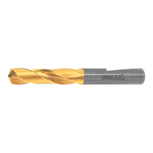 HOLEX VHM-Hochleistungsbohrer Whistle-Notch DIN 6535 HE, TiN,Ø DC h7: 10,2 mm, 122320 10,2