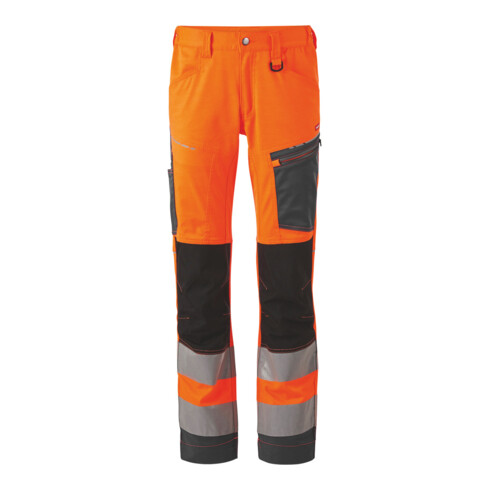Holex Warnschutz-Bundhose, orange / grau, Konfektionsgröße 24