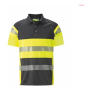 Holex Warnschutz Polo-Shirt, grau / gelb, Unisex-Größe: 4XL