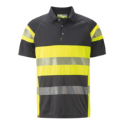 Holex Warnschutz Polo-Shirt, grau / gelb, Unisex-Größe: L