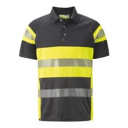 Holex Warnschutz Polo-Shirt, grau / gelb, Unisex-Größe: M