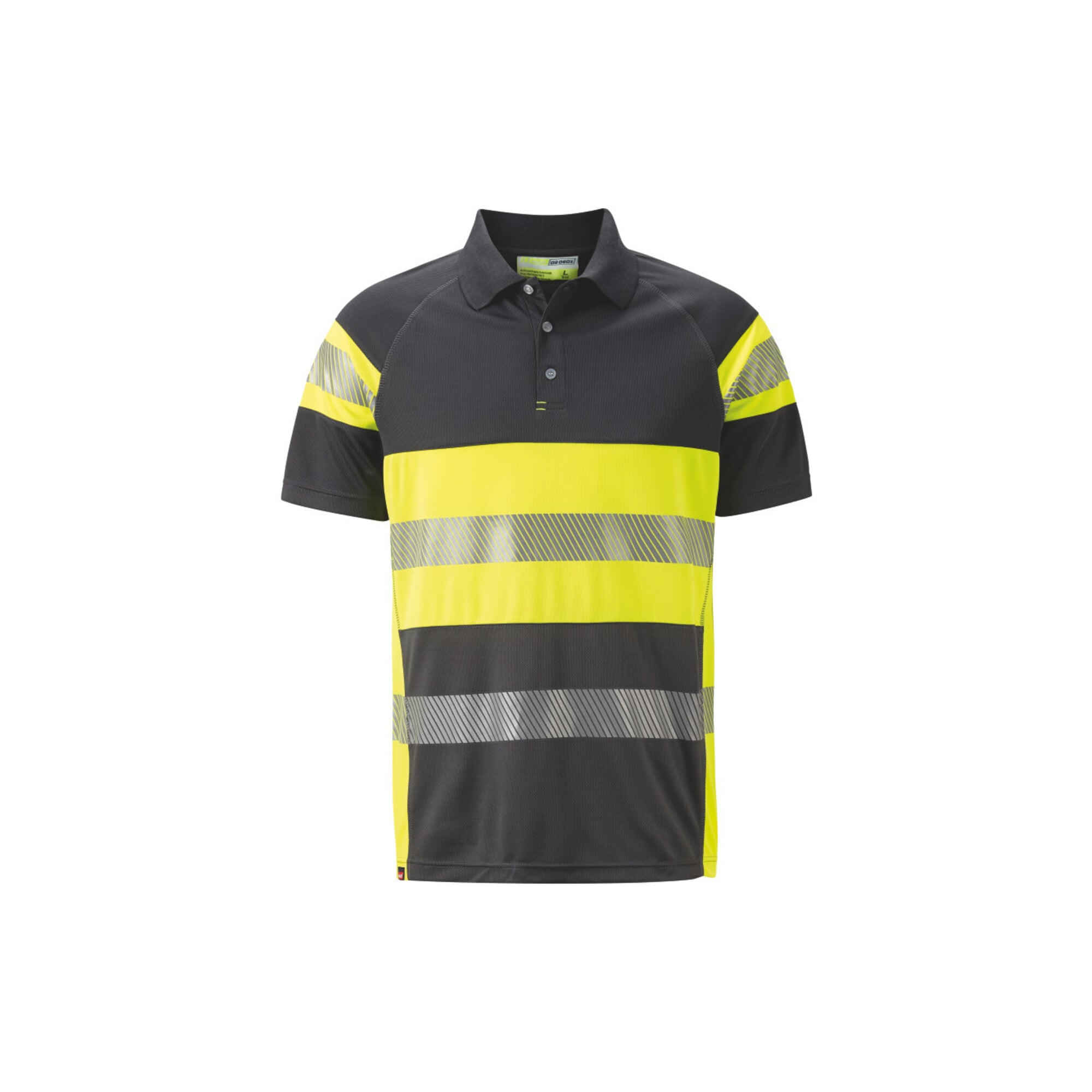 Holex Warnschutz Polo-Shirt, grau / gelb, Unisex-Größe: S