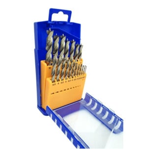 Holzspiralbohrersatz 012K 25-tlg.D.1-13mm 0,5mm steig.CV-Stahl FISCH-TOOLS