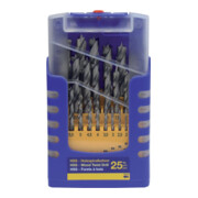 Holzspiralbohrersatz 013G 25-tlg.D.1-13mm 0,5mm steig.HSS FISCH-TOOLS