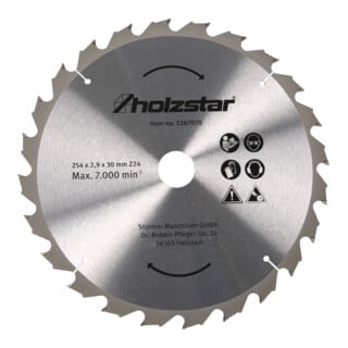 holzstar Sägeblatt 254 x 30 x 2,9 mm Z24