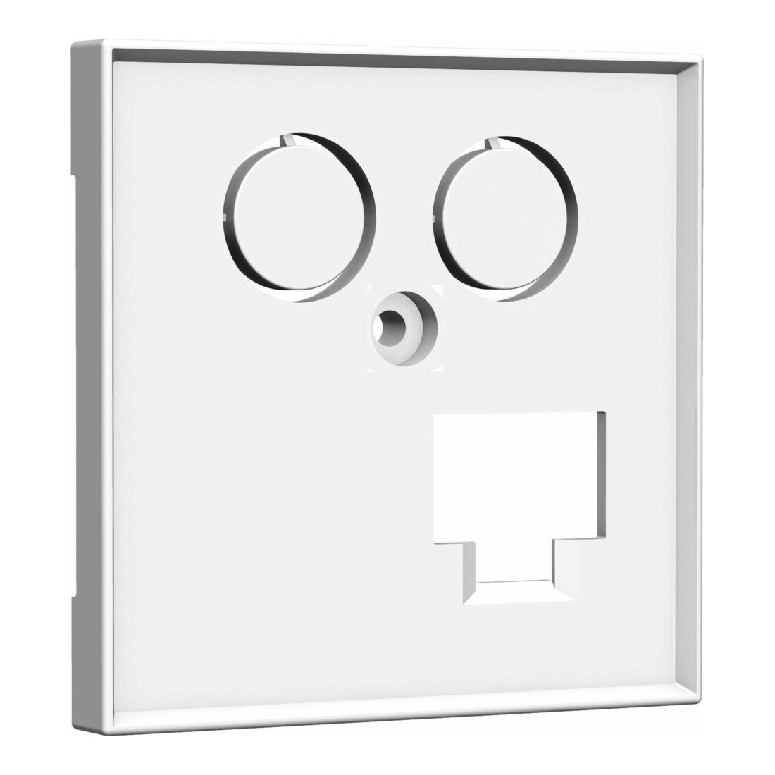 Homeway Plaque centrale one. TV+LAN 55x55mm rw HW-Z0LRWG55V1