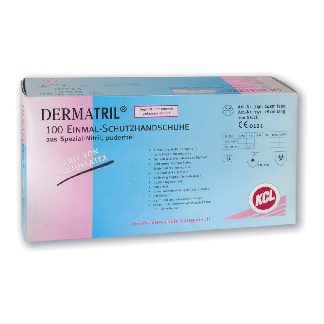 Honeywell Dermatril® L 741 Gants Kat. III, bleu, 7
