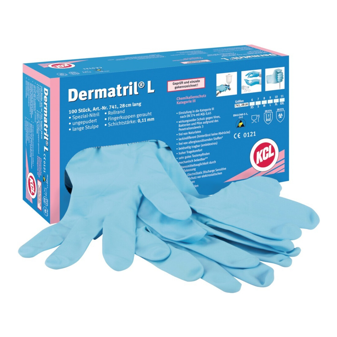 Honeywell Dermatril® L 741 Gants Kat. III, bleu, 7