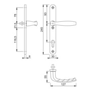 Hoppe 1/2 kit de porte profilée NY 1810/3346SN Alu.F1 PZ-4