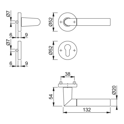 Hoppe 1405/42KV/42KVS Lecce PZ F49/9-2