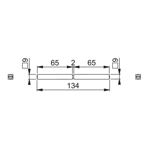Hoppe Anti-Panik-Stift FSAP 4-KT.9mm L.134 Schl.m.geteilter Nuss