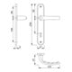 Hoppe assiette longue Tôkyô M1710RH/265 MS F71 OB 72mm DIN L/R