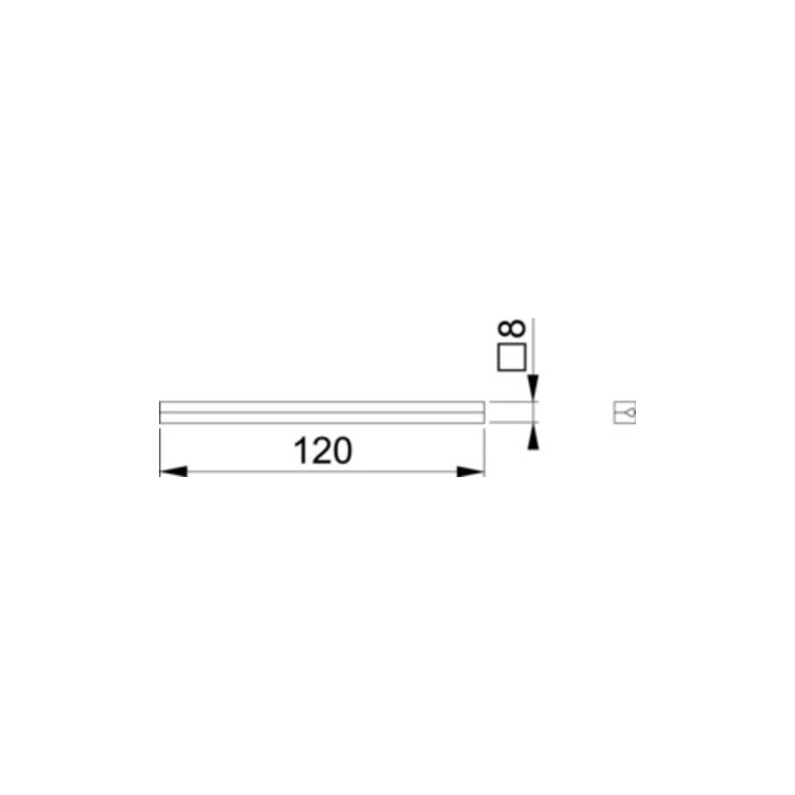 Hoppe Axe de profilé 4-KT.8mm L.120mm Fe galv.