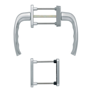 Hoppe Balkongarnitur NY 0810/961N/U10/… Alu.F1 63-73mm 4-KT.7mm